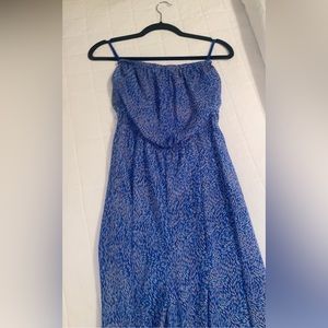 She + Sky Sleeveless Jumpsuit in Blue with Gold/White Accents